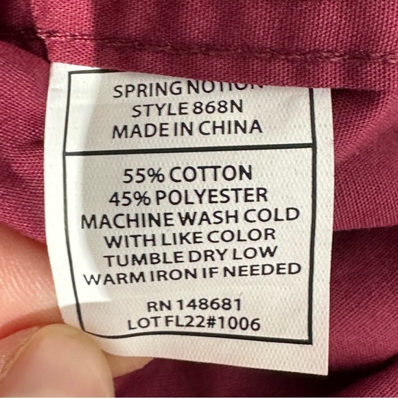 Spring Notion Burgundy Long Sleeve Button Up Shirt Toddler Boy Size 3T - Picture 7 of 8